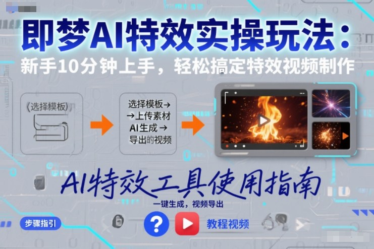即梦AI特效实操玩法：新手10分钟上手，轻松搞定特效视频制作-南友云赚
