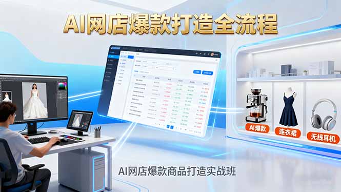 AI网店爆款商品打造实战班：AI技术实现商品图智能处理，快速搭建AI网店-南友云赚