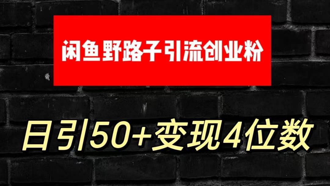 大眼闲鱼野路子引流创业粉，日引50+单日变现四位数-南友云赚