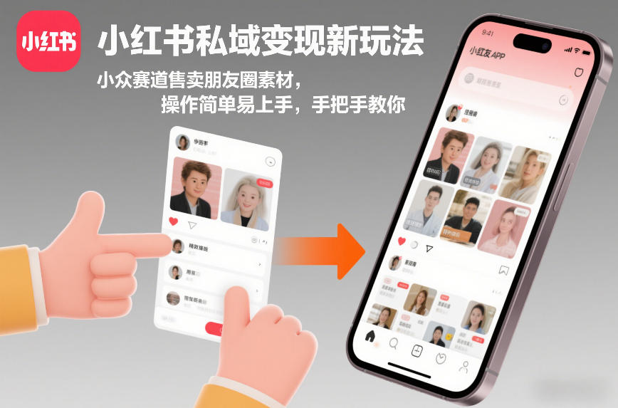 小红书私域变现新玩法，小众赛道售卖朋友圈素材，操作简单易上手，手把手教你-南友云赚