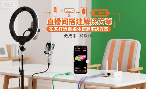 直播间搭建解决方案，在家打造自媒体搭建解决方案-南友云赚