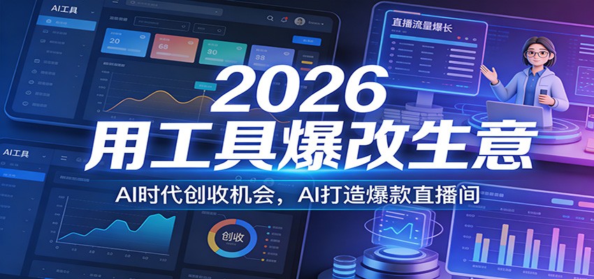 2026用工具爆改生意，AI时代创收机会，AI打造爆款直播间-南友云赚
