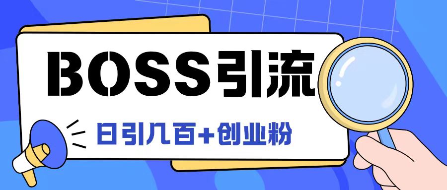 Boss直聘引流创业粉最新玩法日引100+创业粉【揭秘】-南友云赚