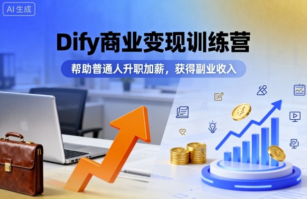 Dify商业变现训练营，帮助普通人升职加薪，获得副业收入-南友云赚