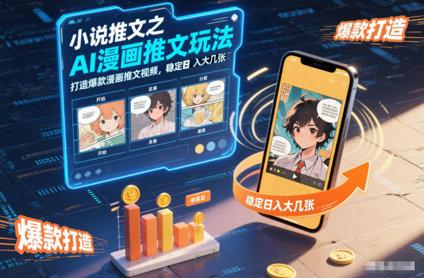 小说推文之AI漫画推文玩法，打造爆款漫画推文视频，稳定日入大几张-南友云赚