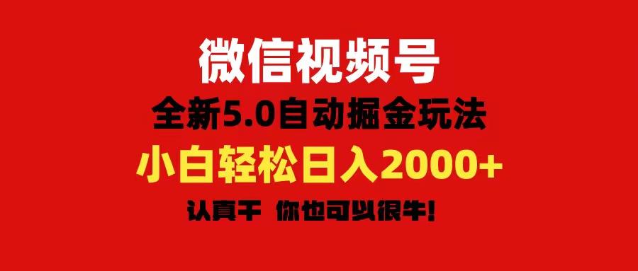微信视频号变现，5.0全新自动掘金玩法，日入利润2000+有手就行-南友云赚