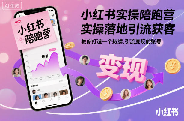6054ae50c37db308e6a052cd427b4de7.jpeg 小红书实操陪跑营,实操落地引流获客,教你打造一个持续引流变现的账号