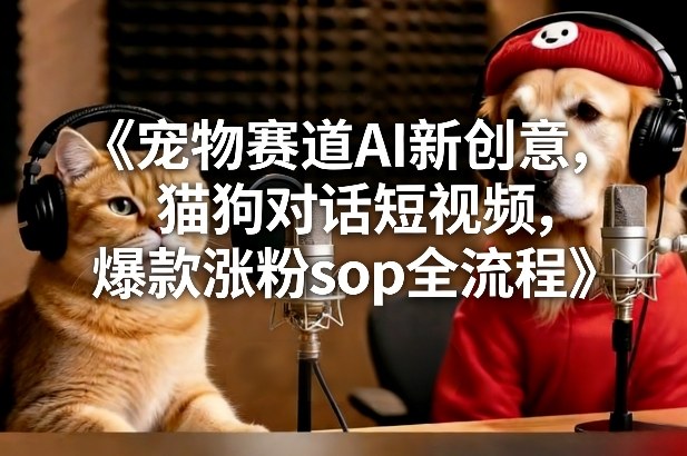 宠物赛道AI新创意，猫狗对话短视频，爆款涨粉sop全流程-南友云赚