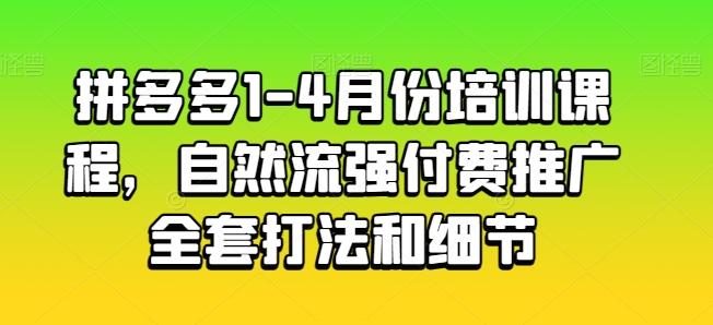 拼多多1-4月份培训课程，自然流强付费推广全套打法和细节-南友云赚