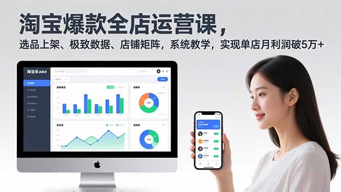 淘宝爆款全店运营课2.0，选品上架、极致数据、店铺矩阵，系统教学，实现单店月利润破5万+-南友云赚