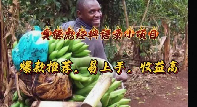 奥德彪经典语录小项目，爆款推荐，易上手，收益高-南友云赚