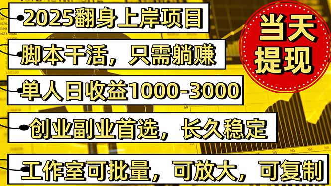 稳定八年美金掘金2.0脚本干活，只需躺赚。单人日收益1000-3000可批量、...-南友云赚