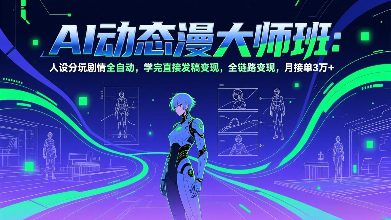 681d90f541a2e9eae19346fe92b9b76c.jpeg AI动态漫剧大师班:人设分镜剧情全自动,学完直接发稿变现,全链路变现,月接单3万+
