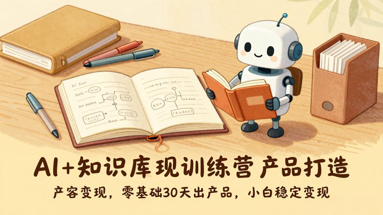 AI+知识库变现训练营，产品打造、内容创作、全平台变现，零基础30天出产品，小白稳定变现-南友云赚