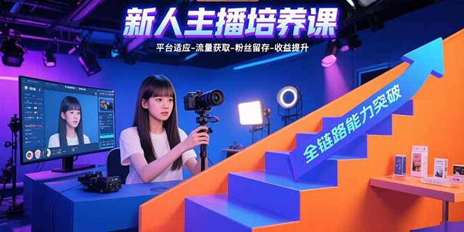 新人主播培养课：平台适应-流量获取-粉丝留存-收益提升 全链路能力突破-南友云赚