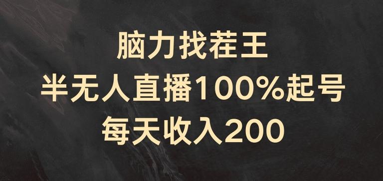 脑力找茬王，半无人直播100%起号，每天收入200+【揭秘】-南友云赚