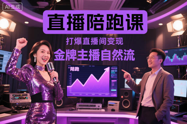 直播陪跑课，金牌主播自然流打爆直播间，复制高变现玩法-南友云赚