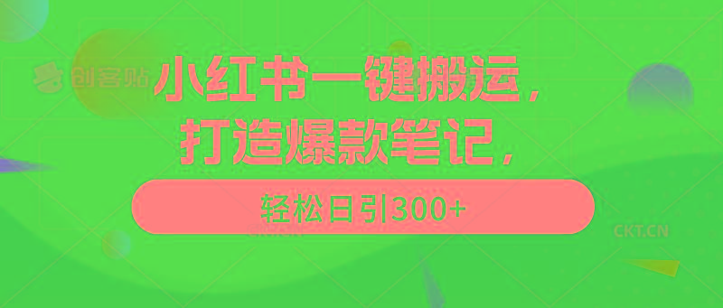 (9673期)小红书一键搬运，打造爆款笔记，轻松日引300+-南友云赚