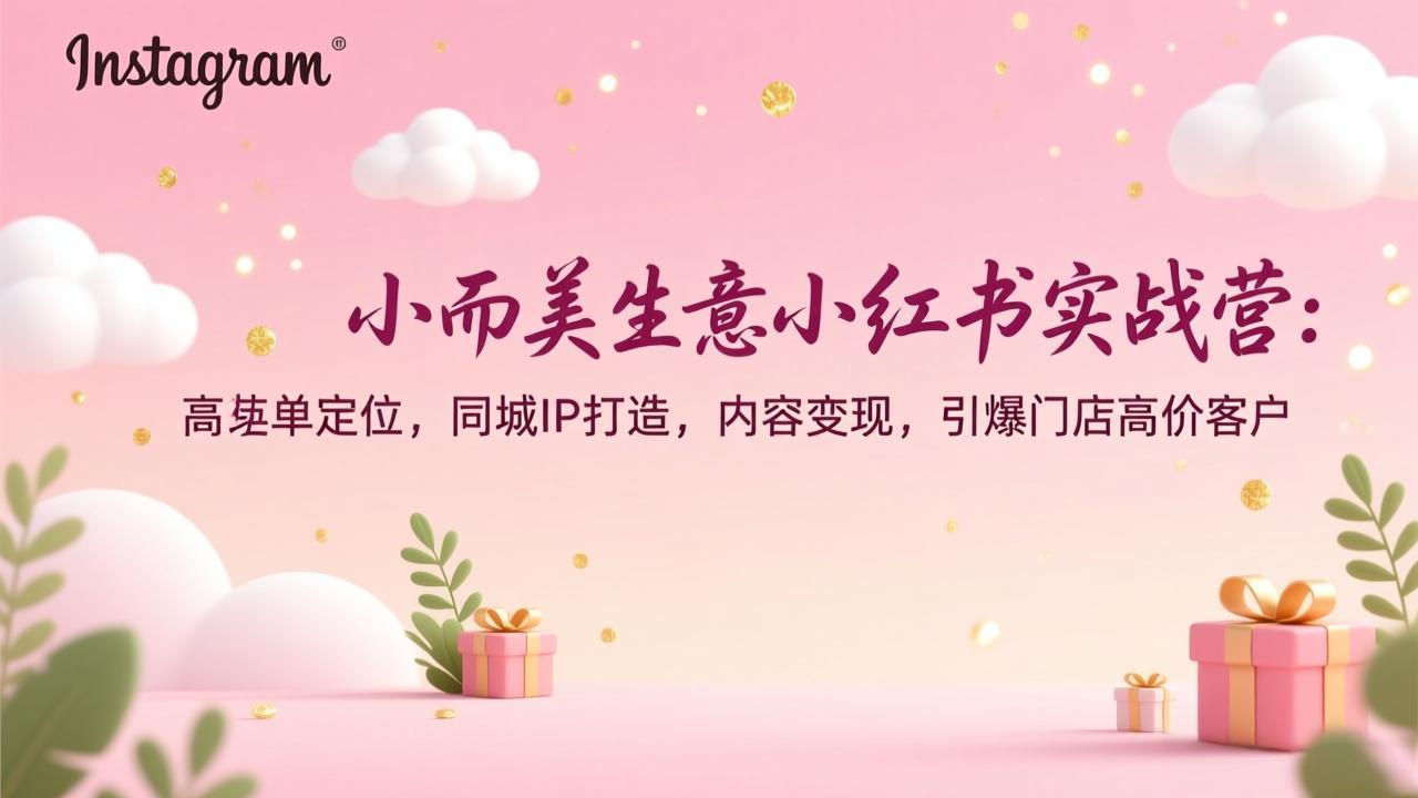 小而美生意小红书实战营：高客单定位，同城IP打造，内容变现，引爆门店高价客户-南友云赚