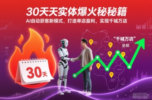 30天实体爆火秘籍，AI自动获客新模式，打造单店盈利，实现千城万店-南友云赚
