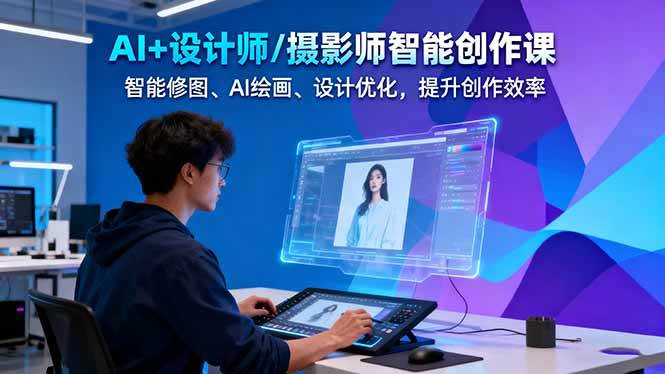 AI+设计师/摄影师智能创作课：智能修图、AI绘画、设计优化，提升创作效率-南友云赚