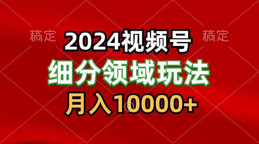 2024视频号分成计划细分领域玩法,每天5分钟,月入1W+-南友云赚