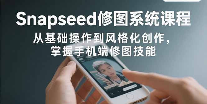 Snapseed修图系统课程：从基础操作到风格化创作，掌握手机端修图技能-南友云赚