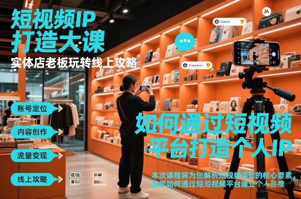 短视频ip打造大课，实体店老板玩转线上攻略-南友云赚