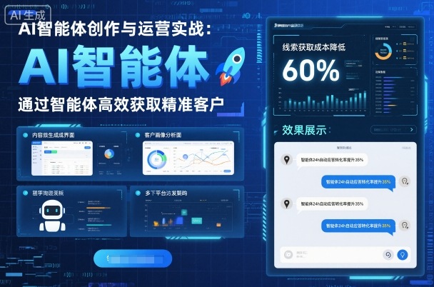 AI智能体创作与运营实战，实体门店通过智能体高效获取精准客户-南友云赚