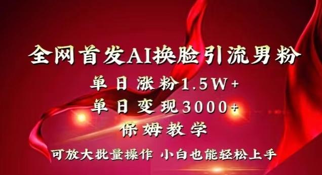 全网首发Ai换脸引流男粉，单日涨粉1.5w+，单日变现3000+，小白也能轻松上手拿结果【揭秘】-南友云赚