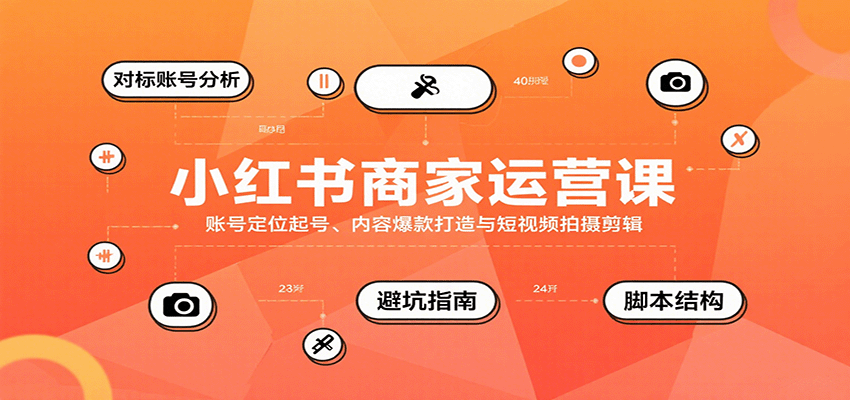 小红书商家运营课，账号定位起号、内容爆款打造与短视频拍摄剪辑-南友云赚