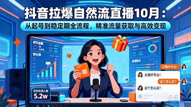 750c937efb63ae23d68d747e1742b02f.jpeg 抖音拉爆自然流直播10月:从起号到稳定期全流程,精准流量获取与高效变现