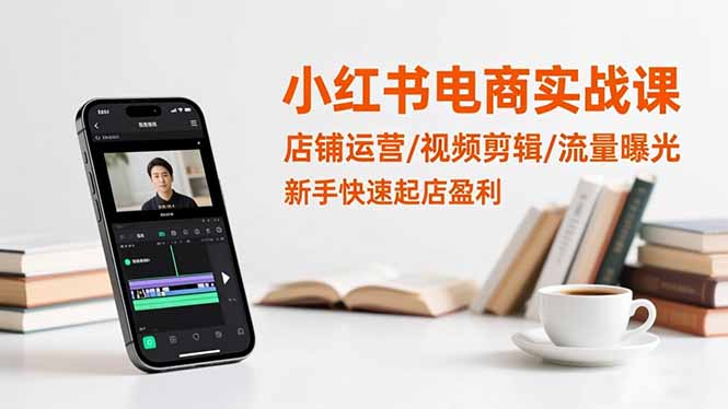 小红书电商实战课：店铺运营/视频剪辑/流量曝光，新手快速起店盈利-南友云赚