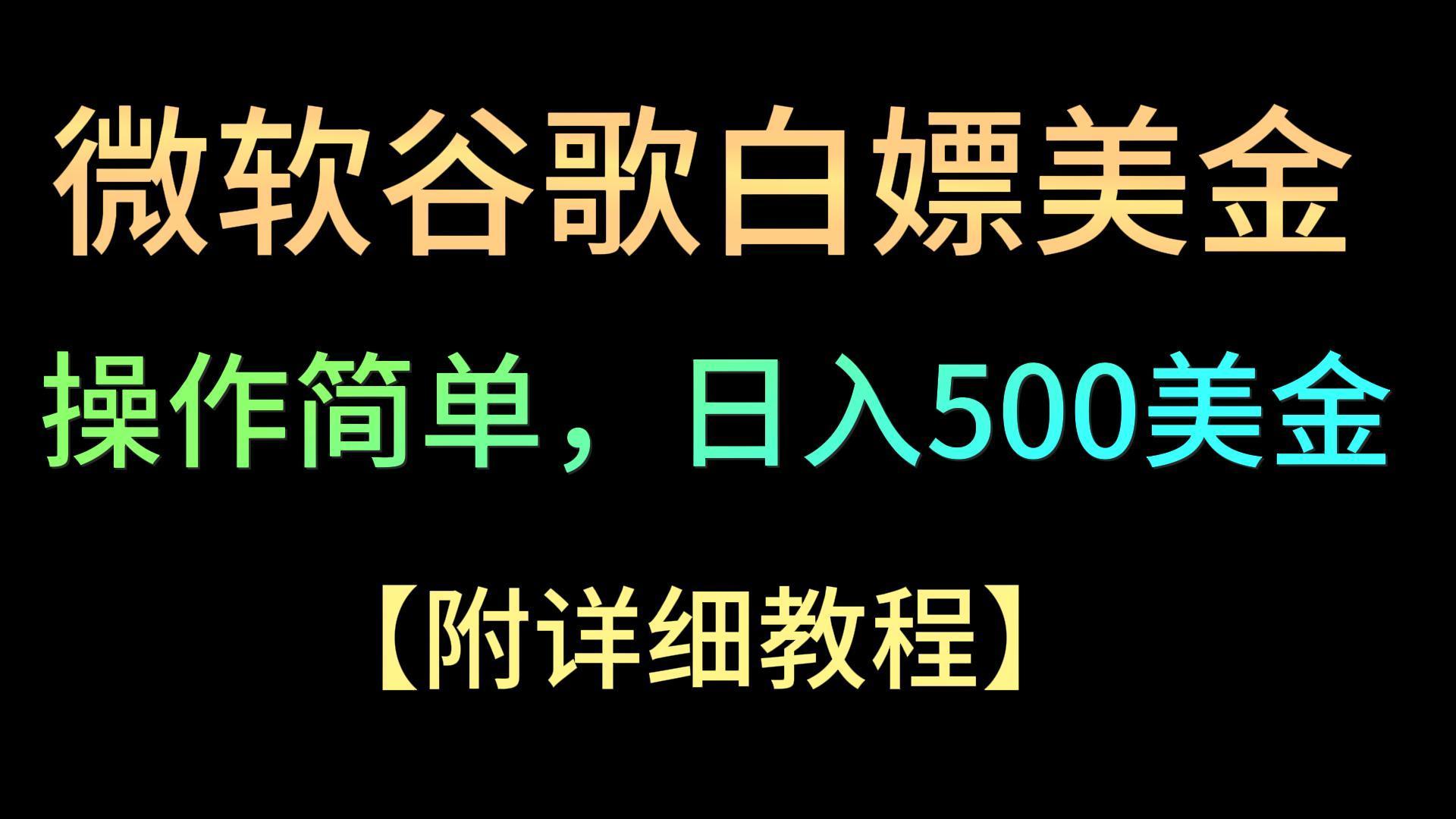 微软谷歌项目3.0，轻松日赚500+美金，操作简单，小白也可轻松入手！-南友云赚