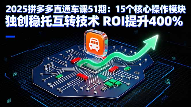 2025拼多多直通车课51期：15个核心操作模块 独创稳托互转技术 ROI提升400%-南友云赚