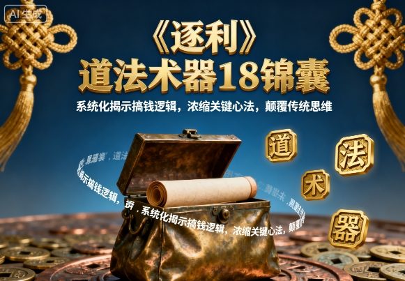 《逐利》道法术器18锦囊，系统化揭示搞钱逻辑，浓缩关键心法，颠覆传统思维-南友云赚