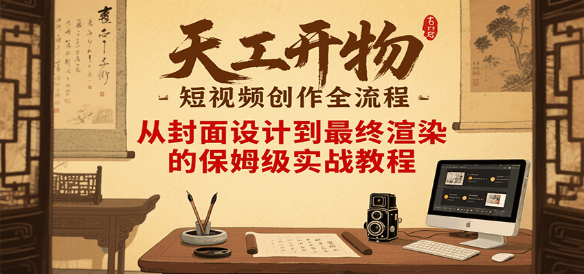 天工开物短视频创作全流程，从封面设计到最终渲染的保姆级实战教程-南友云赚