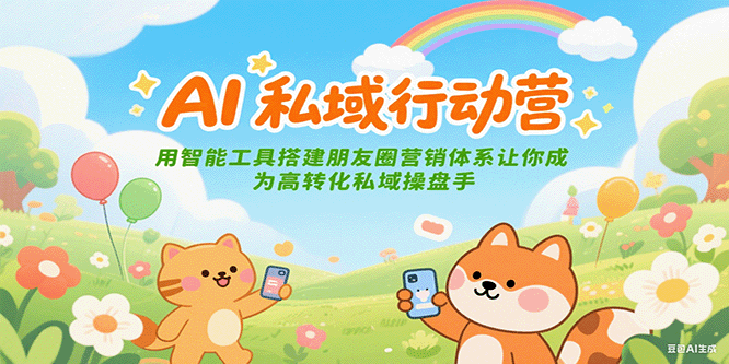 AI私域行动营:用智能工具搭建朋友圈营销体系让你成为高转化私域操盘手-南友云赚