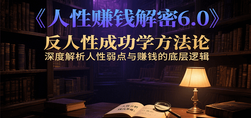 人性赚钱解密6.0，反人性成功学方法论，深度解析人性弱点与赚钱的底层逻辑-南友云赚