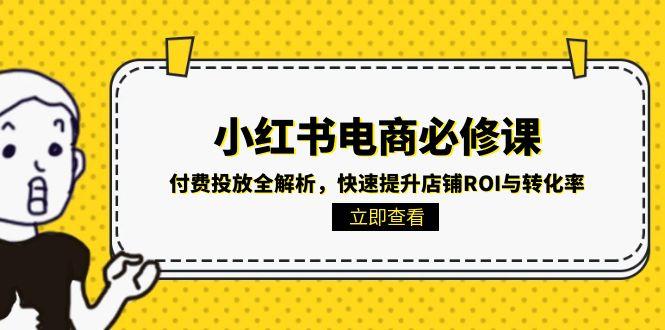 小红书电商必修课：付费投放全解析，快速提升店铺ROI与转化率-南友云赚