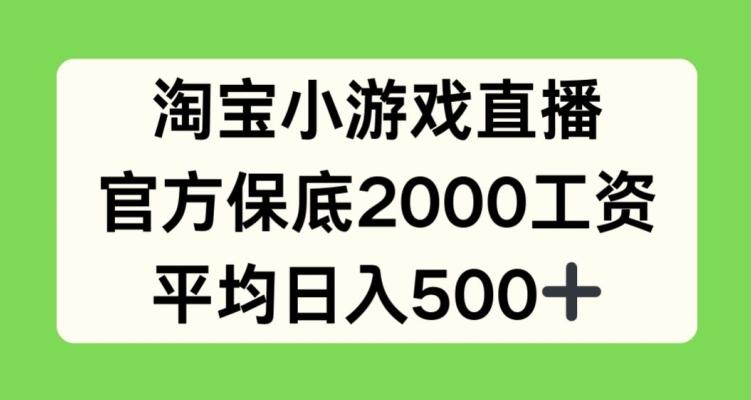 淘宝小游戏直播，官方保底2000工资，平均日入500+【揭秘】-南友云赚