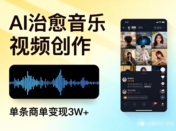 AI做治愈音乐视频，多平台投稿，单条商单变现3W+-南友云赚