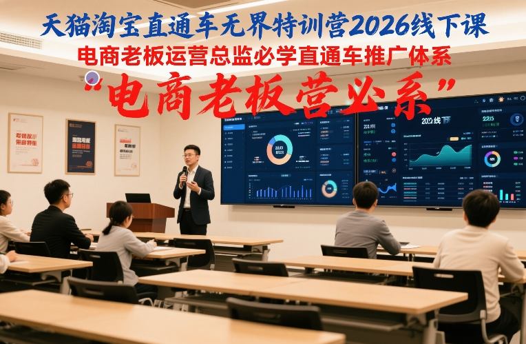 天猫淘宝直通车无界特训营2026线下课，电商老板运营总监必学直通车推广体系-南友云赚