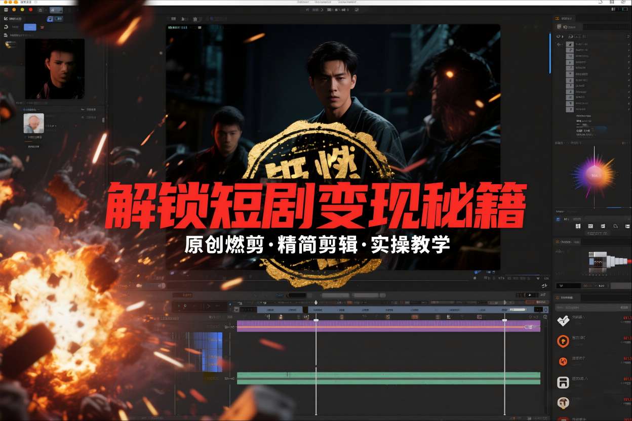 短剧拉新之原创燃剪精简剪辑实操课，解锁短剧变现秘籍-南友云赚