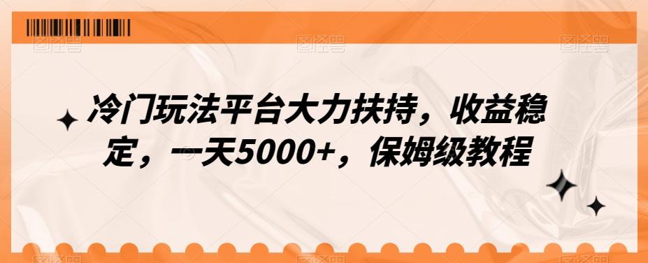 冷门玩法平台大力扶持，收益稳定，一天5000+，保姆级教程（附抖音7天起号法）-南友云赚