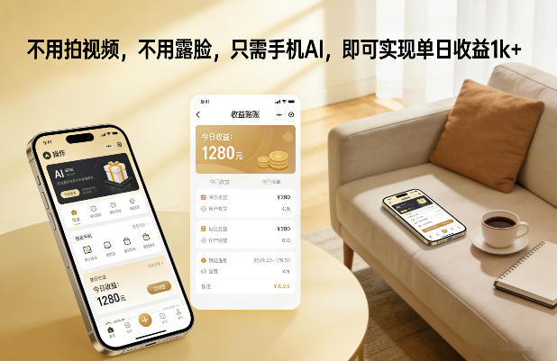 不用拍视频，不用露脸，只需手机AI，即可实现单日收益1k+【揭秘】-南友云赚