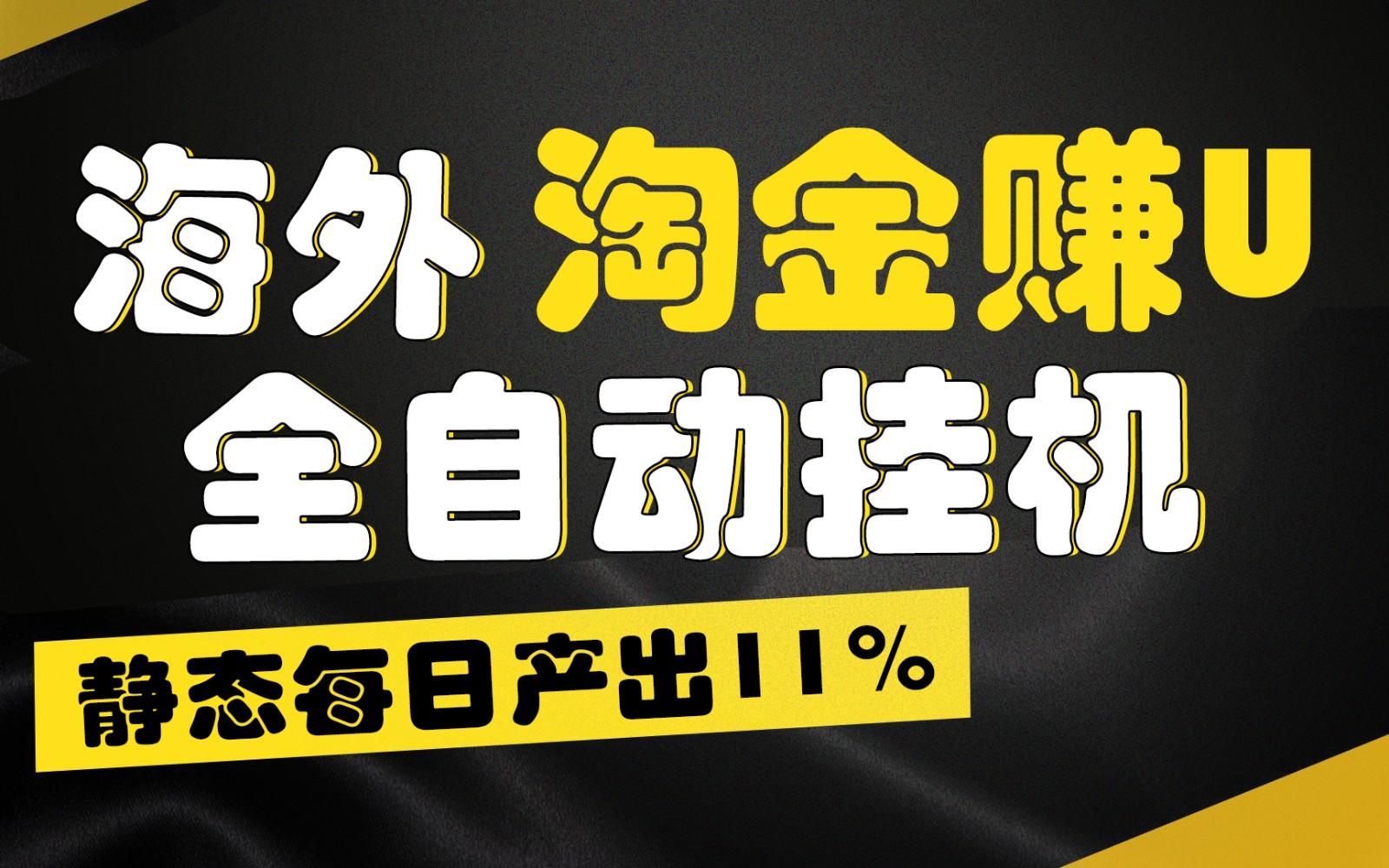 海外淘金赚U，全自动挂机，静态每日产出11%，拉新收益无上限，轻松日入1万+-南友云赚