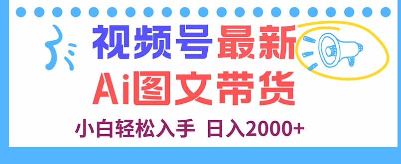 视频号最新AI图文带货，每天几分钟，小白轻松入手，日入2000+-南友云赚