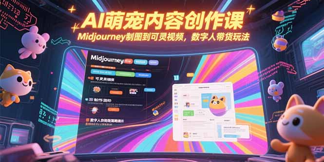 85e842a81e22e6d51c5e5fb066563a85.jpeg AI萌宠内容创作课,Midjourney制图到可灵视频,数字人带货玩法
