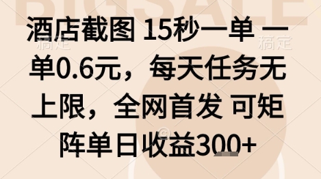 86674d8d2320935fbcf09cb58467f88d.jpeg 酒店截图项目,15秒一单,一单0.6米,每天任务无上限,全网首发可矩阵单日收益3张+【揭秘】